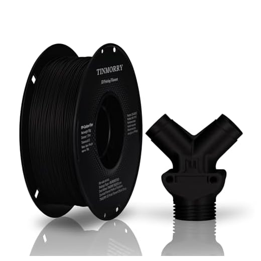 TINMORRY 3D Printing Filament 1.75mm，Compatible with Bambu FDM 3D Printer, PP-CF Filament, Net Weight 700g 1 Spool, Matte Black
