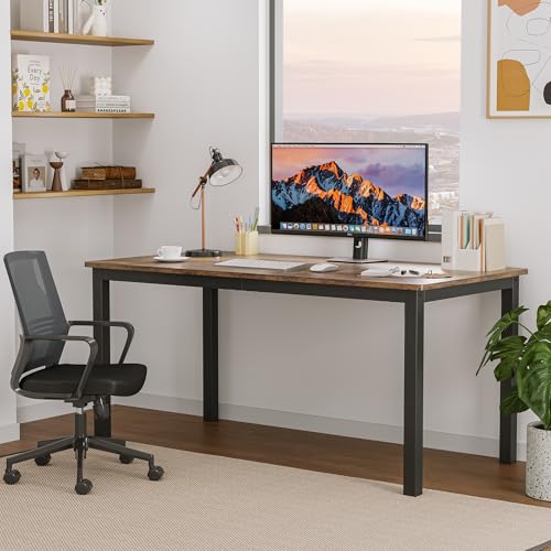 GarveeMore Konferenztisch Besprechungstisch Robuster Metallrahmen PC Schreibtisch Computertisch Bürotisch Workstation Für Home Office Zu Hause Schreibtisch, Esstisch Konferenztisch