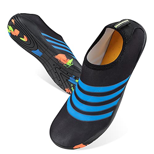 MOEMOE BABY New Children Water Shoes with Drainage Holes Toddlers Water Shoes Hard Sole Kids Water Shoes Black Barefoot Quick Dry Aqua Socks Beach Shoes Swim Shoes