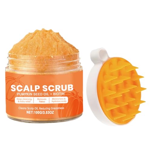 Exfoliante Para El Cuero Cabelludo: Exfoliante Refrescante Para El Cuero Cabelludo Con De Semilla De Calabaza Y Biotina | Exfoliantte Capilar Para Una Limpieza Profunda, Elimina Impurezas