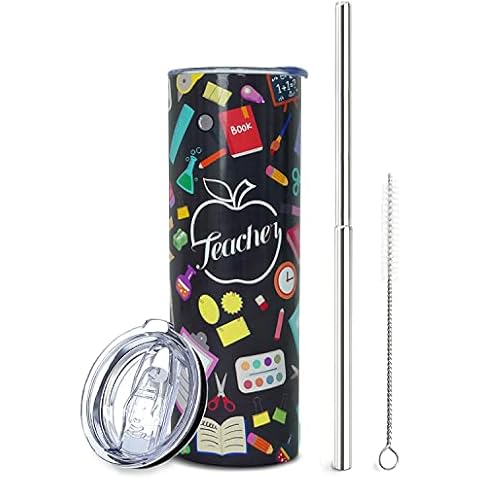Mofvugz Teacher Appreciation Gifts- Teacher Gifts for Women, Men -Teachers Cup, Mug, Skinny Tumbler- Thermal Insulated Tumblers 20 Oz - Teacher Stuff, Accessories- End of Year Teacher Gift Cover