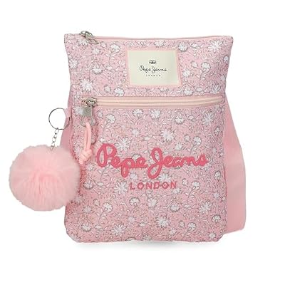 Pepe Jeans MIA Borsa a Tracolla Plana Rosa Claro 20x24x1 cm Poliestere di Joumma Bags