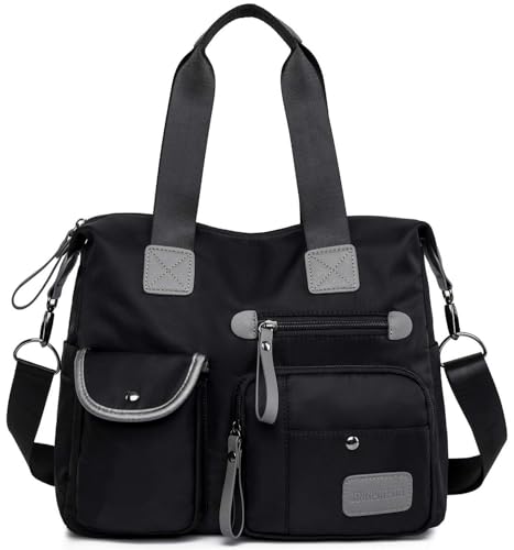 Women's Multi-Functional Tote Purse - Large Nylon Shoulder Bag with 9 Pockets for Work, Travel & Nursing2