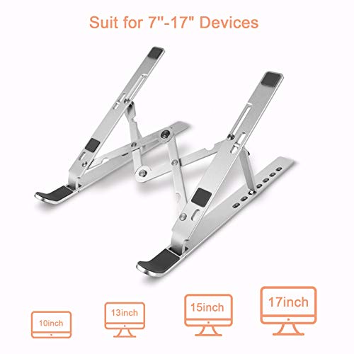 Aigital Laptop Stand Portable Foldable Computer Tablet Stand Multi-Angle Adjustable Creative Storage Laptop Holder Riser Compatible with 10\"-17\" Notebook PC Tablet Thinkpad - Thumbnail 3