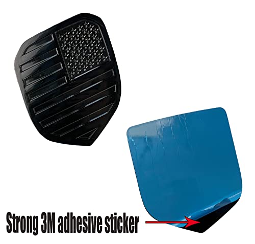 Image of Glossy Black American Flag Emblem Fits for RAM Front Grille Emblem Replacement Compatible Models /1500 2006-2018 /2500 2009-2018 /3500 2007-2018