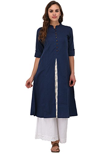 Image of Pistaa's Women's Cotton Regular Fit Casual Kurta
