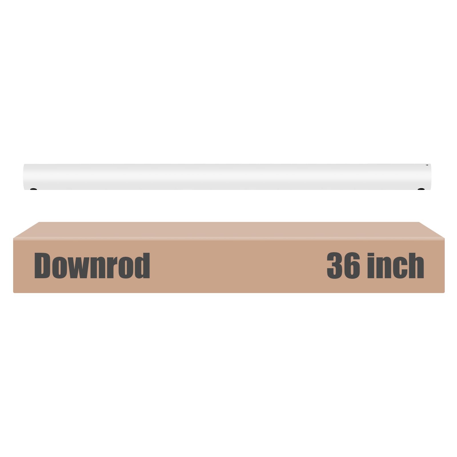 36 inch Ceiling Fan Downrod with Extension Cord, 3 FT White Downrod for Ceiling Fan, 1 inch Outside Diameter, Ceiling Fan Boom Suitable for a Wide Range of Fans (White, Not Threaded)