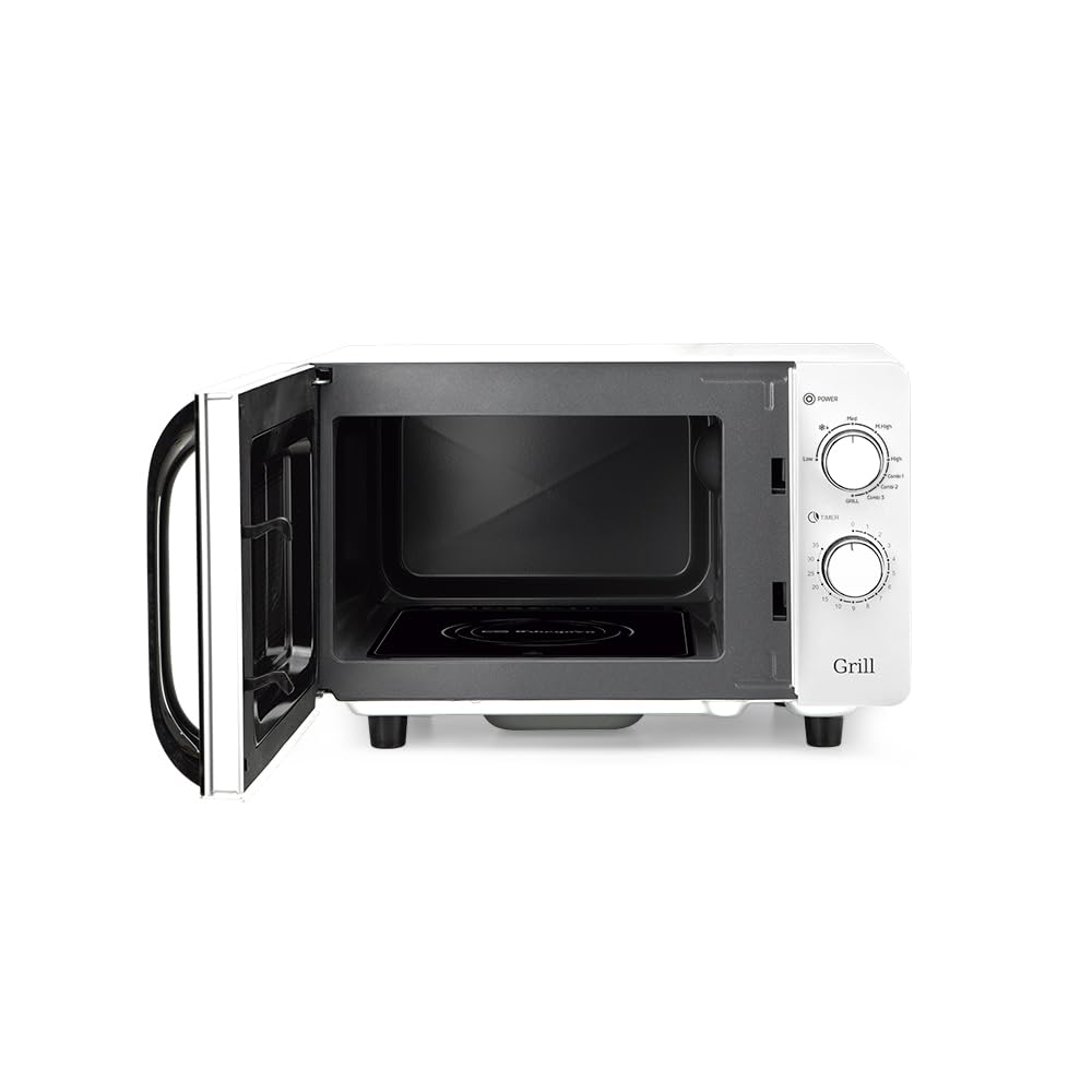 Microondas Orbegozo MIG 2070 CE, 20 Litros, 700 W, Sin plato giratorio, apta para platos cuadrados, 5 niveles de potencia, función grill.