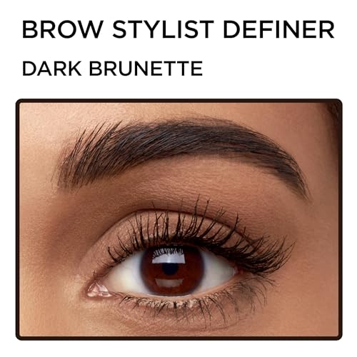 L'Oreal Paris Makeup Brow Stylist Definer Waterproof Eyebrow Pencil, Ultra-Fine Mechanical & Retractable Brow Pencil, Draws Tiny Brow Hairs & Fills in Sparse Areas & Gaps, Dark Brunette, 0.003 oz.