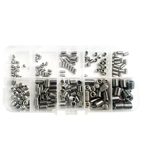Vis sans tête M3 M4 M5 M6 M8 kit 200 pièces pour filetage six pans creux bout plat