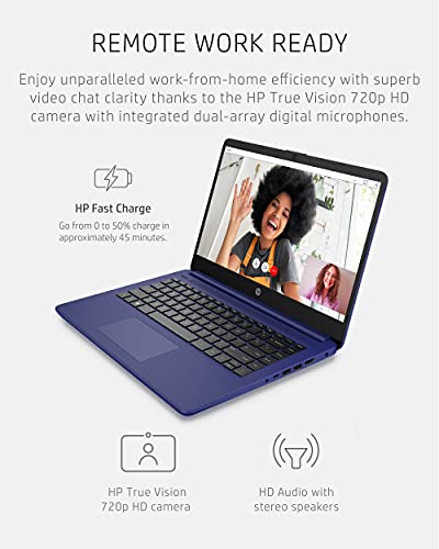 Hp 14 Laptop, Intel Celeron N4020, 4 Gb Ram, 64 Gb Storage, 14-Inch Micro-Edge Hd Display, Windows 11 Home, Thin & Portable, 4K Graphics, One Year Of Microsoft 365 (14-Dq0010Nr, 2021, Indigo Blue) #TOP5