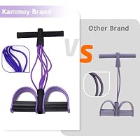 Kammoy 6-Tubes Tension Rope, Multifunction Elastic Yoga Pedal Puller Resistance Band, Natural Latex Tension Rope Fitness Equipment, for Abdomen, Waist, Arm, Leg Stretching Slimming Training(Purple) — image 7