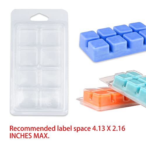 Moldes de plástico transparente con 8 cavidades para hacer ceras perfumadas, pack de 50 4