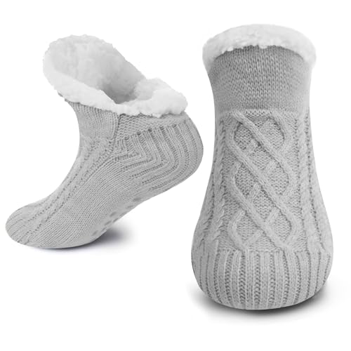 Image of Fluffy Fuzzy Warm Slipper Socks for Women Men Thick Fleece Lined Non-Slip Socks Indoor Floor ChristmasGiftsfor women Winter super Soft Warm Cozy Grip Socks
