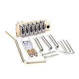 Wilkinson WVS50IIK 52.5mm 2-Point Tremolo Bridge with Steel Saddles Steel Block for USA/Mexico/Japan/Korea Strat Style Electric Guitar, Gold