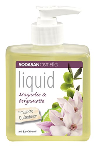 Preisvergleich Produktbild SODASAN Flüssigseife Magnolie & Bergamotte 300ml im praktischen Pumpspender: zertifizierte Flüssigseife mit Bio-Olivenöl, für Hände und gesamte Körperpflege