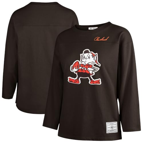 47 Women's Brown Cleveland Browns Game Nod Timeless Long Sleeve T-Shirt