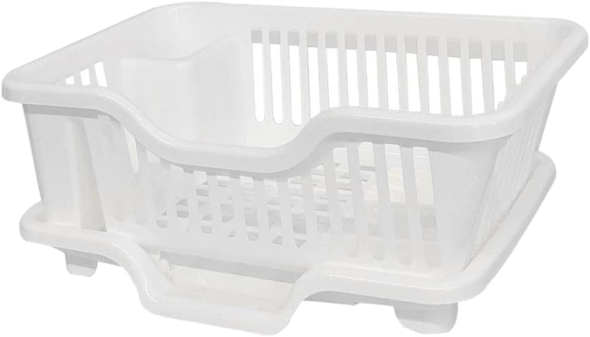 Multi-Function Tableware Rack Dish Drying Rack for Kitchen Countertop Dish Drainer Storage White