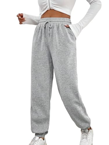 SweatyRocks Calça de moletom feminina com cordão na cintura, básica, atlética, jogger com bolsos, Ci