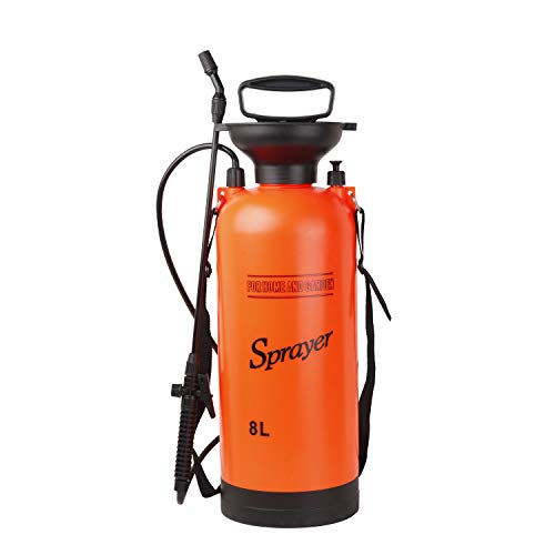 GARTOL Garden Sprayer 2 Gallon Lawn Pressure Pump Sprayer with Adjustable Cone Nozzles and Portable Shoulder Strap, Ideal for Fertilizer, Watering Plants, Cleaning