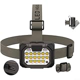 Linterna frontal LED, batería incorporada con pantalla de alimentación de luz roja y blanca, sensor de alta intensidad recargable por USB para camping (TG-TD23501)
