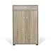 Piushopping Scarpiera Salvaspazio da Ingresso, 2 Ante e 1 Cassetto, in Legno Melaminico – 63x33x95h (Rovere)