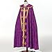 COSDREAMER Unisex Church Catholic Vestments Cape Cloak Priest Celebrant Chasuble Mass Vestments Robe (Purple, Medium)