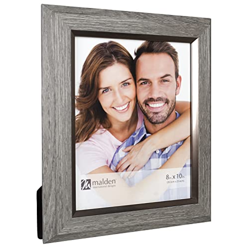 Malden International Designs 8x10 Rustic Gray Picture Frame with Silver Pewter Inner Border by Malden - Used condition - Image 2