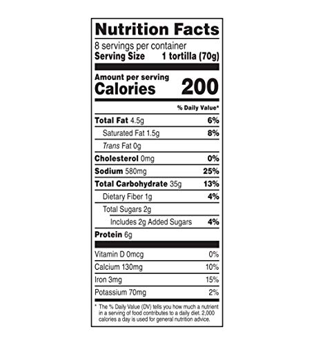 Mission Burrito Flour Tortillas, Large Size, 8 Count, Trans Fat Free #TOP4