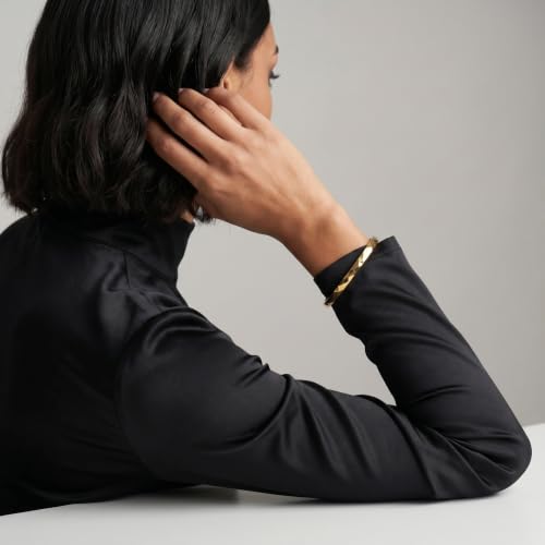 Image of PALMONAS 18k Gold Plated Gilded Haze Bangle Bracelet for Women - Jewellery Gift for Girls & Women | Waterproof & Anti-Tarnish Bracelet, Stylish & Trendy Bracelets for Ladies