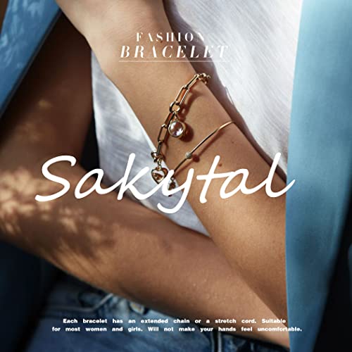 Sakytal Boho Gold Cuff Bracelet Sets Layered Open Cuff Wrap Bangle Circle Leaf Bracelets For Women And Girls #TOP7