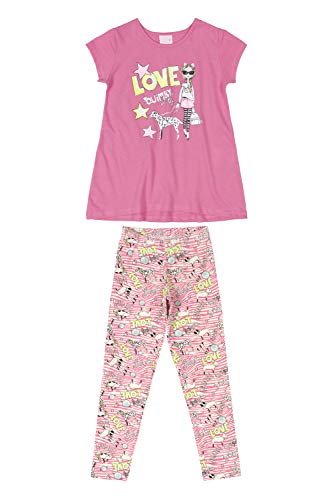 Conjunto Infantil Blusa E Calça Legging, Quimby, Meninas, Pink, 06