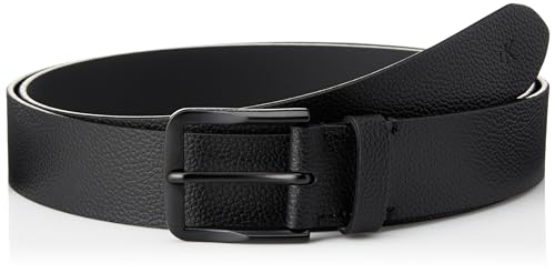 Calvin Klein Herren Gürtel Classic Flat aus Leder, Schwarz (Black/Black), 115 cm – Ansicht 1