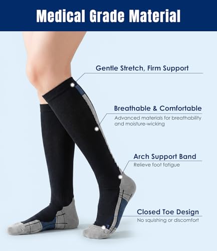 Compression Socks Women 20-30 mmHg Calf Circulation Athletic Running - image 3