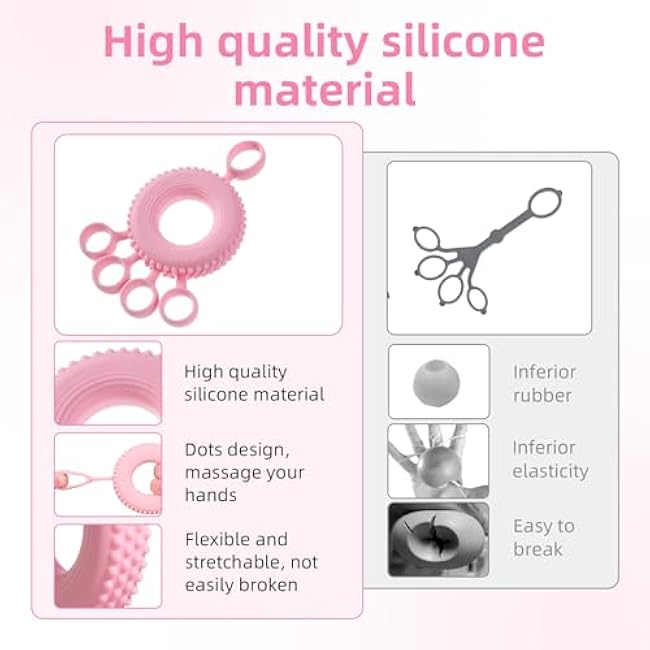 Finger Strengthener Physical Therapy Equipment Stretcher Hand Strengthener Hand Workout Extension Exerciser Hand Grip Trainer, Silicone Rings for Muscle Training Finger Rehabilitation Training