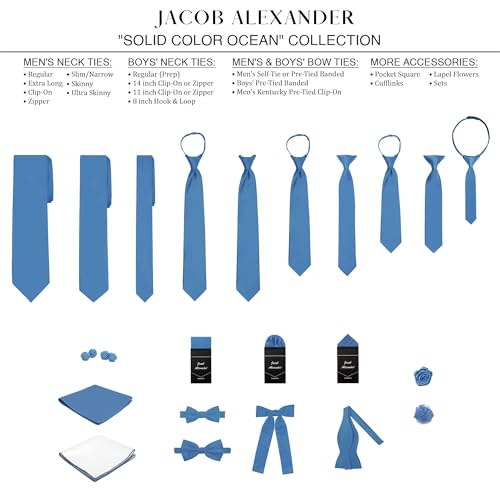 Image of Jacob Alexander Men's Extra Long Solid Color Tie