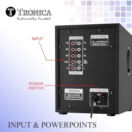 TRONICA Donald 7.1 65W Home Theatre System with RGB LED Lights, Remote Control, Bluetooth Speaker Set, FM, Pendrive,Smart TV Support 7