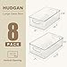 Hudgan Clear Storage Bins 8 Packs for Refrigerator, 4 Large Stackable Pantry Organizer Bins and 4 Medium Storage Plastic Containers for Home Edit, Kitchen, Freezer, Bathroom, Drawers, Shelves