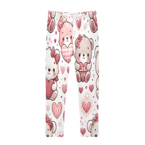 Bolaz Toddler Girls Leggings Printed Yoga Pants Leggings Pink Bear for Kids