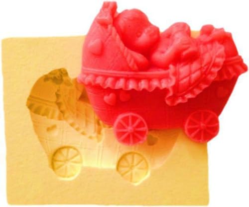 Baby im Babywagen Thema Silikonform Duftstein, Rohseife, Kerzenform