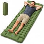 BELEEV Camping Sleeping Pad with Pillow and Built-in Foot Pump, Single