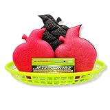 Jetz-Scrubz Apple Shaped Kitchen Scrubber Sponge, Pack of 3