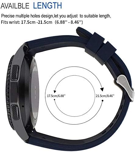 Miniatura 9 de iBazal 22mm Silicone Band Compatible with Samsung Galaxy Watch 3 45mm Galaxy Watch 46mm Gear S3 Frontier Classic Band, Adjustable Silicone Strap
