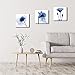 Wieco Art Blue Abstract Flowers 3 Panels Giclee Canvas Prints Wall Art Modern Pictures Artwork for Living Room Bedroom and Home Decorations