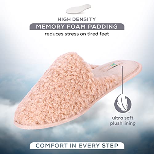 Roxoni Women Slipper Cozy Memory Foam, Indoor Outdoor Rubber Sole2