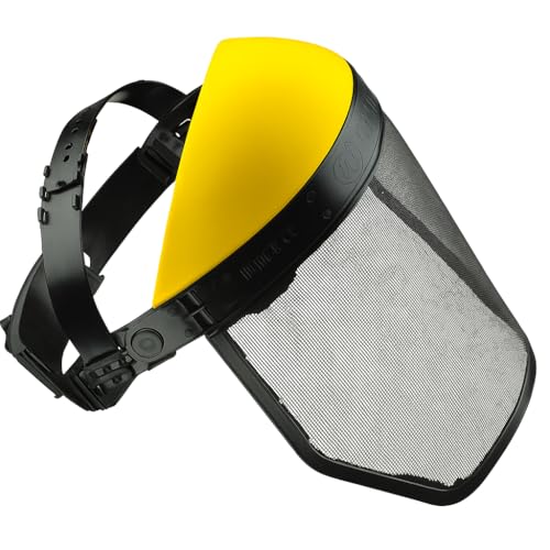Lemag srl Visiera Protettiva con Rete Regolabile – Leggera e Traspirante – Ideale per Lavori di Giardinaggio, Taglio Legna, Potatura e Decespugliatore – Regolazione Comoda