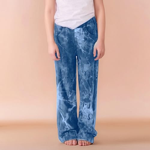 Girls' Baggy Jeans Candy Colors High Rise Elastic Waist Wide Leg Washed Denim Pants Casual Jean Trousers with Pockets3