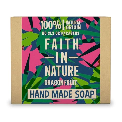 Faith In Nature Natural Dragon Fruit Hand Soap Bar Revitalising Vegan & Cruelty Free No SLS or Parabens 100g (Packing May Vary)