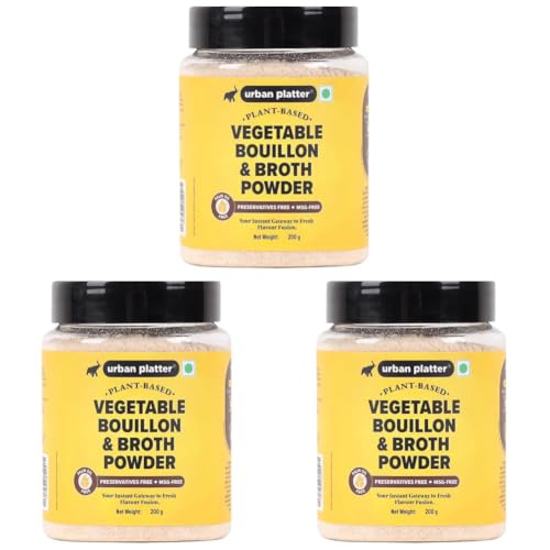 Image of Urban Platter Vegetable Bouillon & Broth Powder, 200g (Plant-Based | Instant Vegetable Stock | MSG-free | Umami-Rich) (Pack of 3)