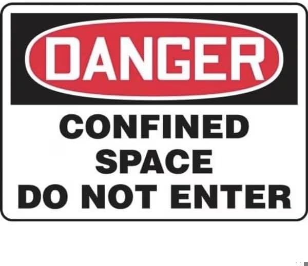 OSHA DANGER SAFETY SIGN CONFINED, Mfr: MCSP230XP-A